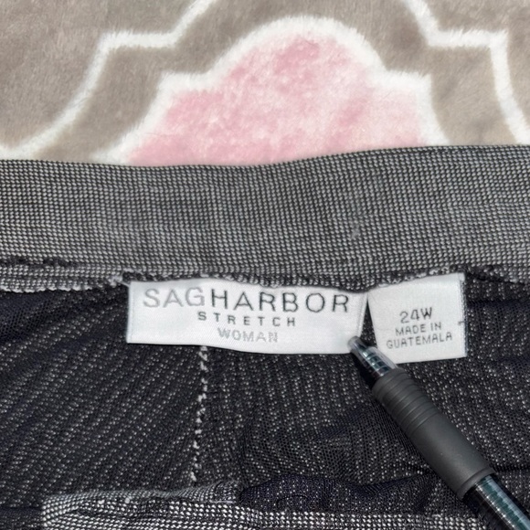 Sag Harbor Plus Size 24W Charcoal Gray Stretch Pants for Office Business Casual - Picture 2 of 7